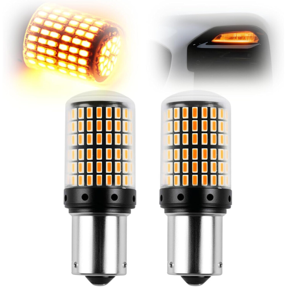 Oddmart 2Pcs Py21w 581 1156 Bau15s Led Indicator Bulbs With Canbus Error Free Amber/Yellow 5051226508196