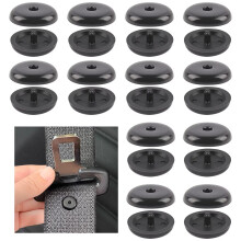 12 Pairs Seat Belt Stopper, Plastic Belt Stopper, Robust and Durable Seat Belt Stopper, Car Belt Button for Car Belt for Most Car Seat Belts, Black
