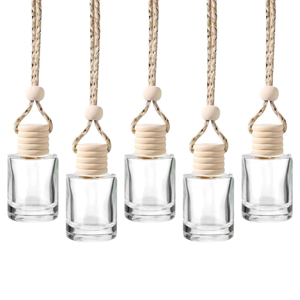 5 Pcs Air Freshener, Bottles,Refillable Perfume Essential Oil Diffuser Empty Glass Car Hanging Diffuser For Car Home Office,5Ml 5000604976539