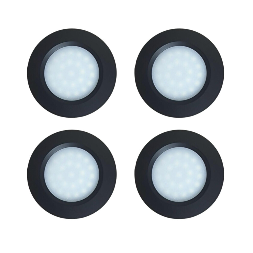 Marvix Led Spot Lights 12V 24V Dimmable Recessed Downlights For Motorhome, Caravan, Campervan And Boat Lighting (Warm 3000K) - Pack Of 4 Black/White 5051226445873