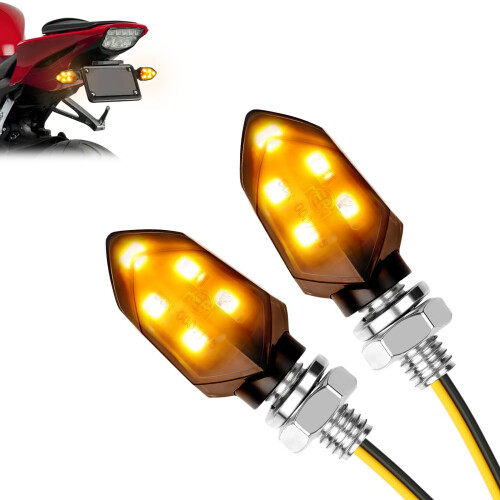 LOPHE 2PCS Universal Motorbike Indicators, 5LED Mini Waterproof