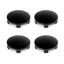 4Pcs Hub Centre Caps, 60mm Universal Black Alloy Wheel Hub Caps