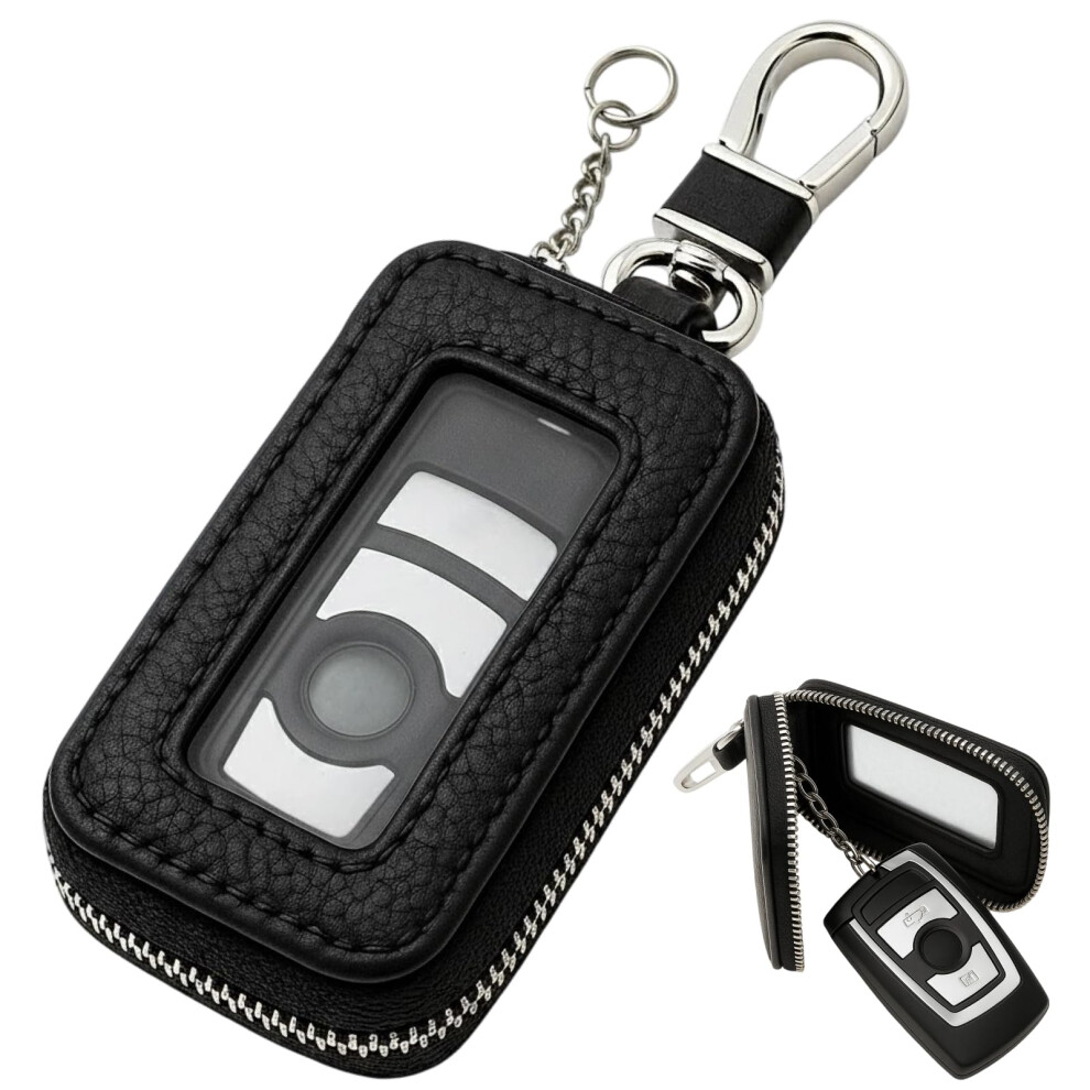 Tuwonwa Leather Key Fob Case, Universal Car Key Holder With Zipper 5008877110094