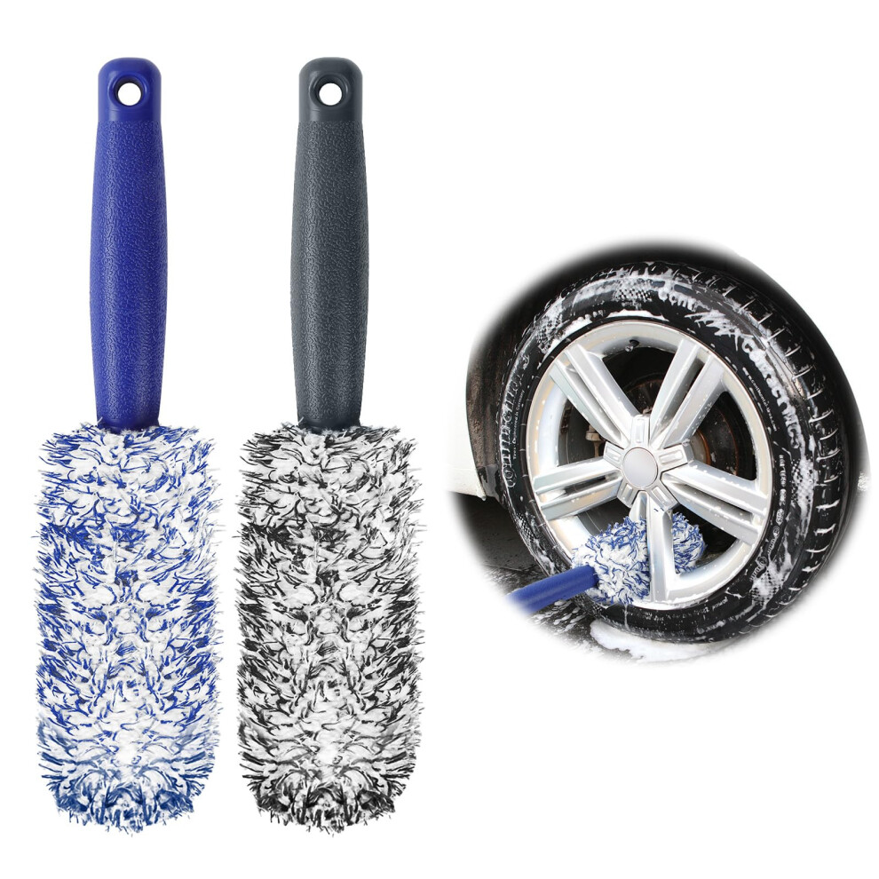 Uraqt Alloy Wheel Brushes 2 Pcs, Professional Vehicle Wheel Brushes Kit, No Metal Rim Detailing, Soft Dense Bristles, Scratchless Results, For Cars, 5000284546893