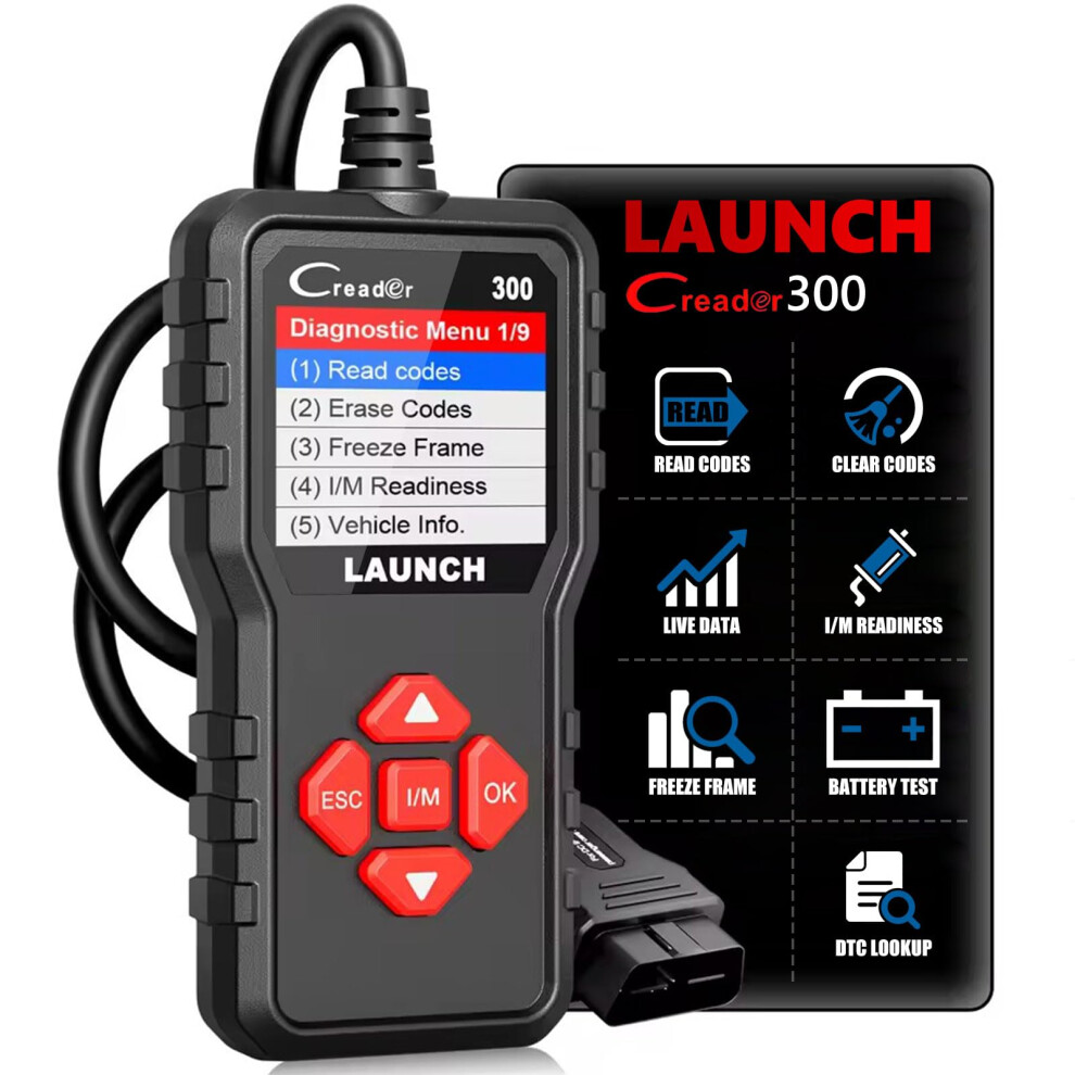 Launch Creader 300 Obd2 Scanner With Full Obd-Ii Functions Engine Fault Code Reader Diagnostic Scan Tool For All Obdii Protocol Vehicles 40861883