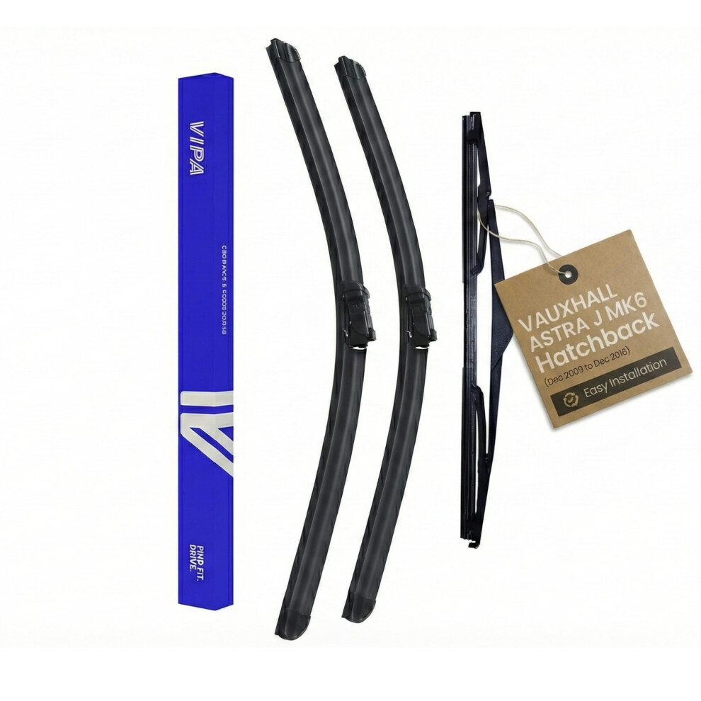 Vipa Car Parts Premium Wiper Blade Set | Fits: Vauxhall Astra J Mk6 Hatchback (Dec 2009 To Dec 2016) | All-Weather Performance | Durable 5051226424113