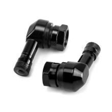 QWORK 90 Degree Angled Tire Valve Stem, Aluminum Alloy Tyre Valve Caps Extensions with Rubber Seal for Motors Bikes, 2 Pieces