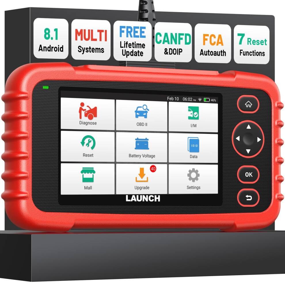 Launch Crp123x V3.0 Obd2 Scanner 2026 Version, Abs Srs Engine Transmission Car Diagnostictool, 7 Service Functions, Battery Test, Lifetime Update 5009756578417