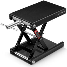VIVOHOME Motorcycle Scissor Lift Jack Height Adjustable Heavy Duty Steel with Anti Slip Wide Deck Hoist Crank Center Stand 500KG Capacity for Motorcy