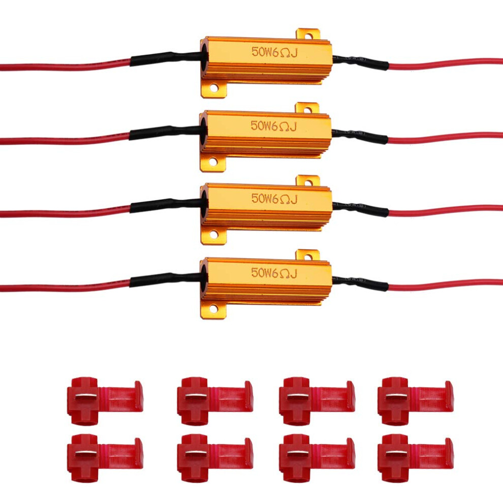Huiqiaods 50W 6Ohm Load Resistors Decoders Fix Led Bulb Fast Hyper Flash Error For Turn Signal Blinker Led License Plate Lights Drl 71985114