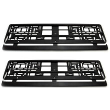 Pair Of Number Plate Holders For Cars - Registration License Number Plate Holder Frame, Caravan/Trailer/Car Registration Plate Holders - Black ABS Pl