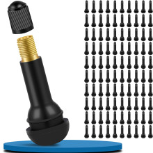 100 Pieces TR414 Tyre Valves, Tire Valves Universal for 11.3 mm Valve Hole, Snap-in Rubber Valves, Auto Valves up to 4.5 bar, Perfect for most Auto,