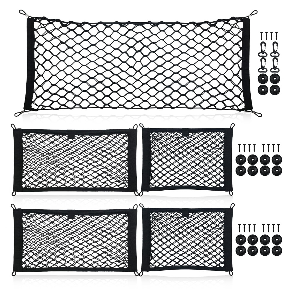 5 Pcs Trunk Storage Net Bag Double Layer Elastic Storage Net Campervan Storage Storage Net Car Storage Mesh Car Storage Net Bag Cargo Nylon Net For 5051226540554