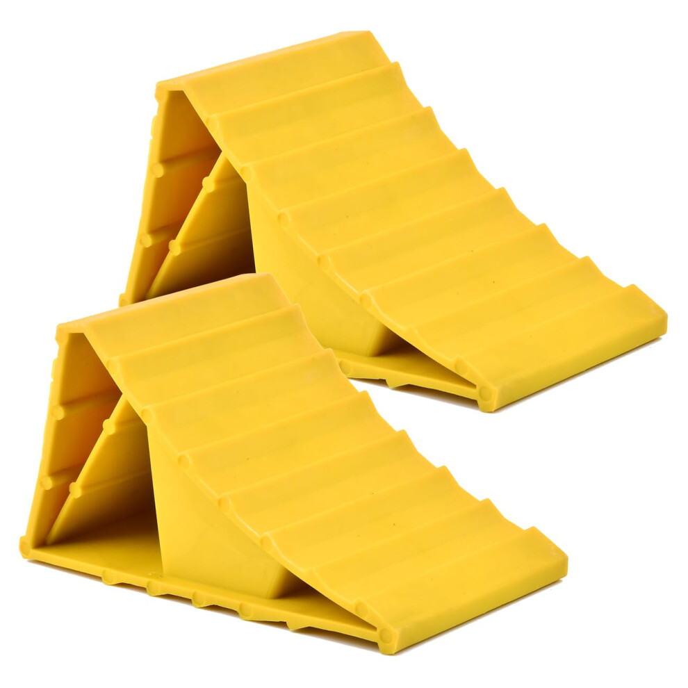 Tmbmlpp 2 Pack Wheel Chocks, Caravan Wheel Chocks, Wheel Chocks With Handles, Trailer Chocks, Caravan Chocks, Plastics Rubber Wheel Chocks 5051226449338
