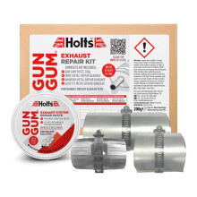 Holts Gun Gum Exhaust Repair Kit Permanent Gas-Tight Exhaust Fix Repair Paste + 3 Metal Bandages MOT Repair Solution