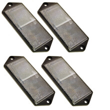Clear Large Rectangular Front White Reflector Pack of 4 Trailer Fence Post TR070