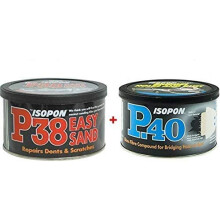 isopon 2 x U-POL Davids P38 & P40 Body Filler Compound Car Body Repair Kit