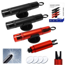 4 PCS Emergency Car Safety Hammer, 2 in 1 Car Window Breaker Compact Seat Belt Cutter and Window Breaker Seatbelt Cutter Car Safety Hammer Escape Saf