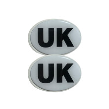 Tek Automotive 3D UK Motorcycle Sticker Twin Pack 7x5cm – Domed Resin Badge for Driving Abroad in Europe & France