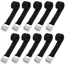 Zythrem 10Pcs Ratchet Tie Down Straps, 40cm x 20 mm Bike Rack Straps, Heavy Duty Lashing Strap, Adjustable Tensioning Belts with Quick Release Cam Bu