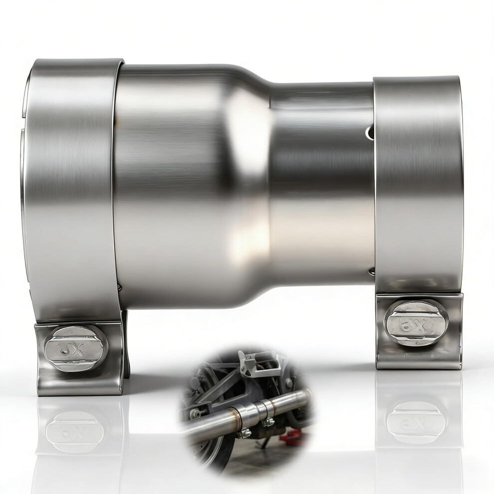 Sturiz Exhaust Clamp 304 Stainless Steel 45Mm To 51Mm Exhaust Sleeve Pipe Connector For 140Mm Lap Joint Band Clamp Stainless Steel Reducer Pipe Sleev 70396904