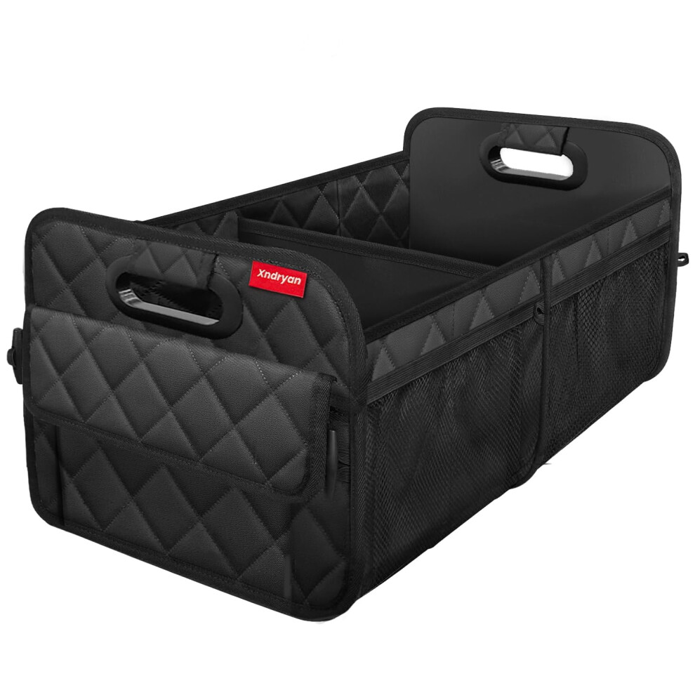 Xndryan Car Boot Organiser, Large Boot Tidy For Car Storage Organiser, Collapsible Multi Compartment Car Organiser Accessories, Reinforced Base And Co 6973691302156