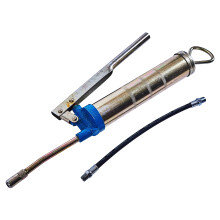 Amtech 200 cc Grease Gun with Solid 130 mm & Flexible 250 mm Hoses, Refillable Cartridge & High-Pressure Lever Pump for Automotive & Workshop Use
