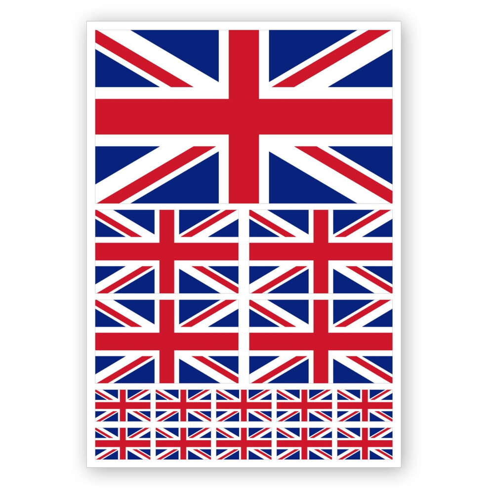 15 X Union Jack Gb England Flag Decals Car Van Bike Waterproof Stickers 57026831