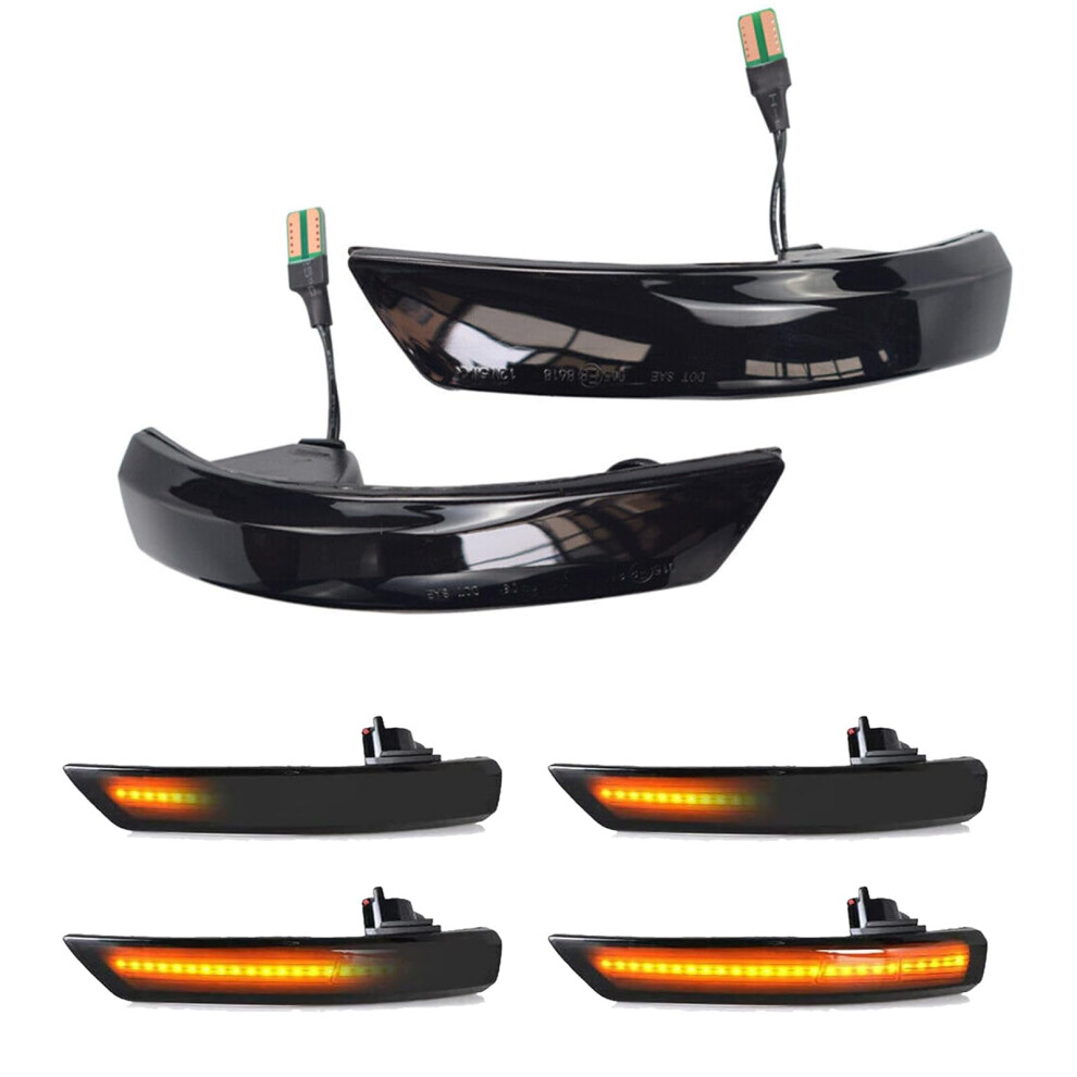 2Pcs Dynamic Turn Signal Led Side Wing Rearview Mirror Indicator Blinker Lamp Compatible With Ford Focus 2 3 Mk2 Mk3 Mondeo Mk4 Light 43924875