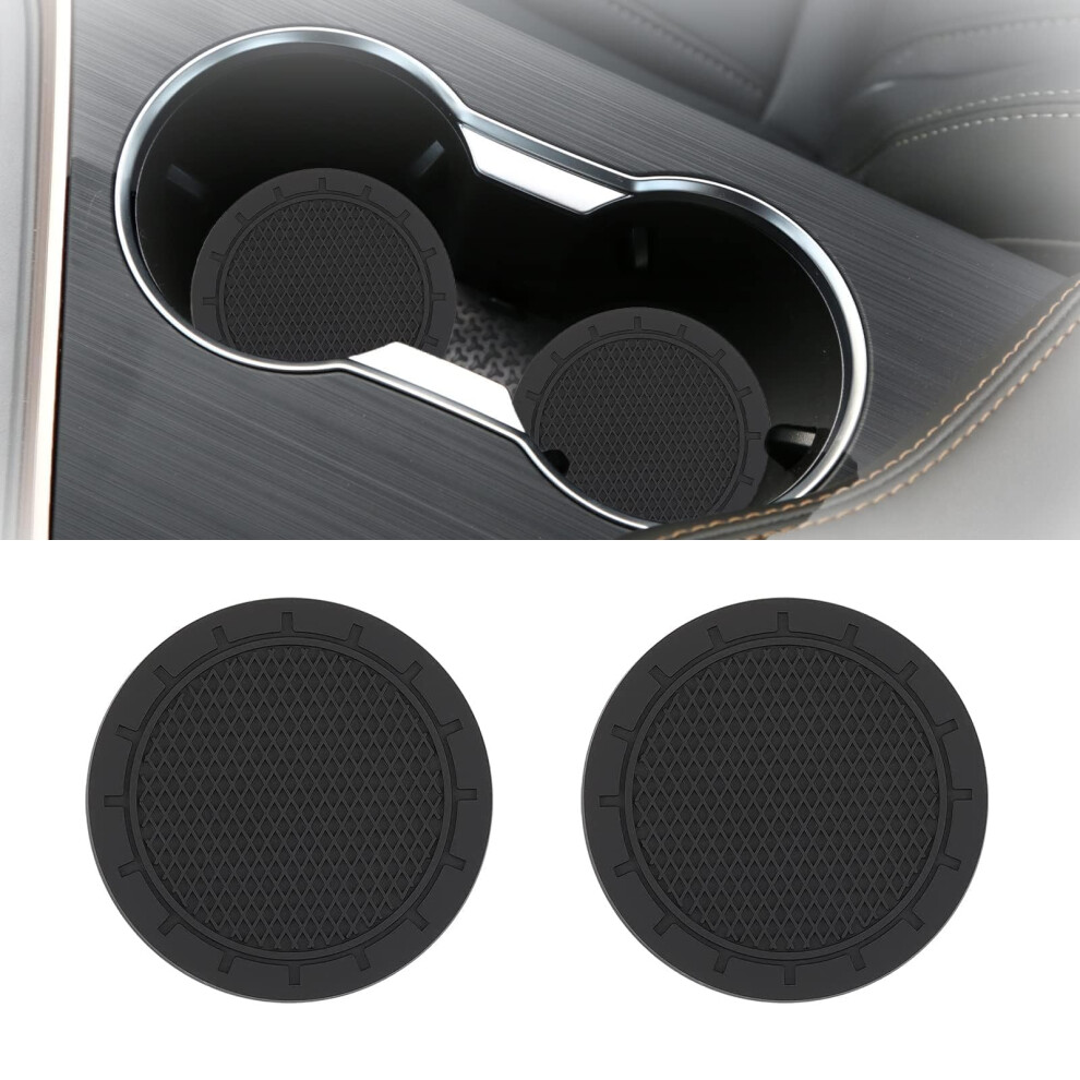 2 Pcs Car Cup Coaster, Universal Car Cup Holder Coaster Car Cup Holder Insert Black 5051226541995