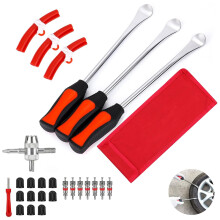 Intckwan Tire Lever, 11.5 Inch Bicycle Tire Lever, High Strength Steel Tire Lever, Tire Mounting Tool with 3 Rim Protectors, For Motorcycle, Bicycle,