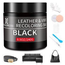Leather Recoloring Balm,8.5oz Leather Color Restorer,Black Leather Repair kit for Furniture and Car Interior,Leather Couch Scratch Repair,Leather Dye