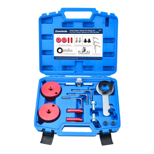 Zoomtools Engine Wet Belt Timing Tool Kit Compatible with Ford Transit 2.0 Ecoblue TDCi, Diesel Engine Camshaft Alignment Locking Timing Tool Set