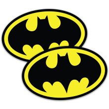 (2 Pack) Superhero Stickers Logo (80mm Wide) Comic Superhero Book Waterproof Vinyl Stickers - Car Laptop Skateboard Bike Van Motor