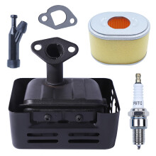 Mtanlo Exhaust Muffler Set for Honda GX120 GX160 GX200 168F 4HP 5.5 HP 6.5HP Engine, Muffler with Spark Plug Starter Cap Split Spark Plug Air Filter