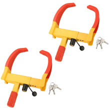DASBET Wheel Clamp Lock Anti-Theft Wheel Lock Clamp 2 Pack Heavy Duty Car Wheel Lock with 3 Keys Adjustable Security Tire Clamp Fits 7-11" Width Tyres