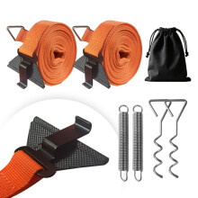 Dulepax Awning Tie Down Kit Storm Straps Kit for Caravan Motorhome Heavy Duty Awing Storm Protection Set Compatible with Fiamma/Thule Omnistor Orange