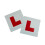 Sakura L Plates For Learner Drivers LP102 - Pair Self-Adhesive Or Tie On - Safe Visible Durable 1