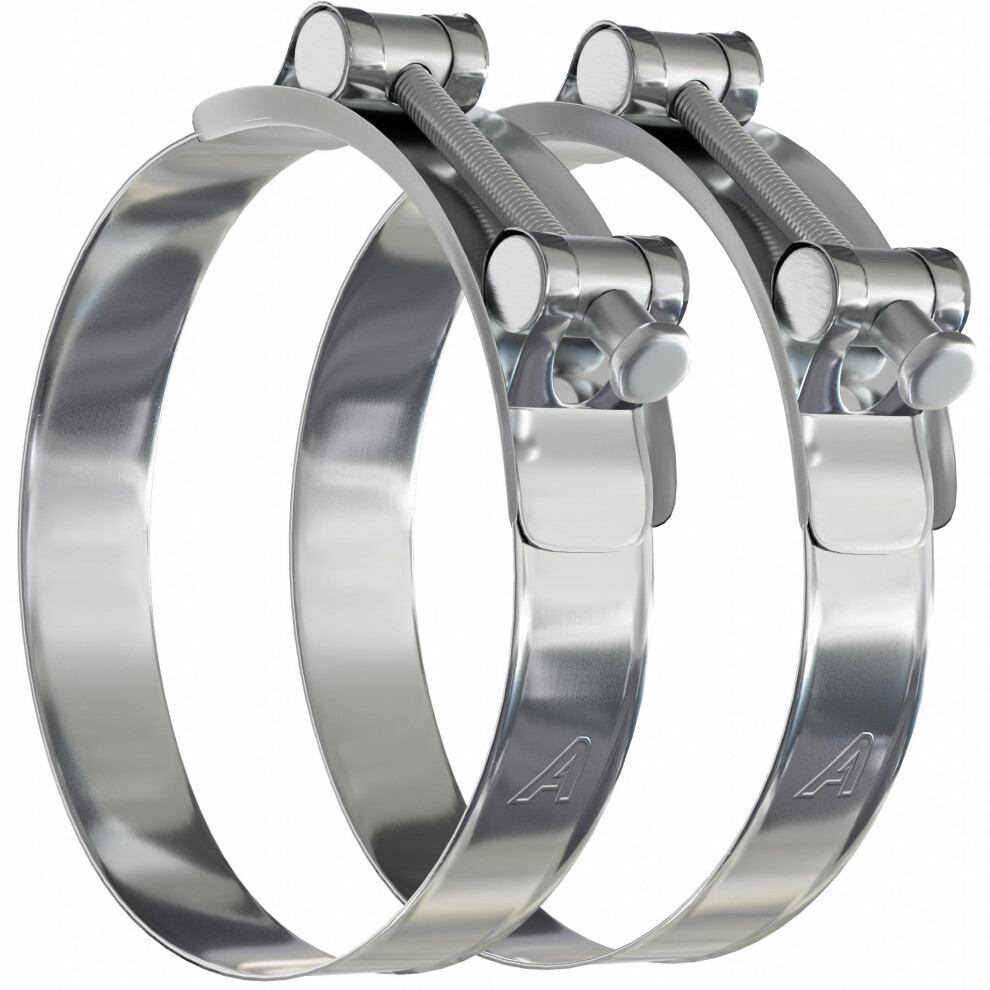 2 Pack - 74Mm > 79Mm T Bolt Hose Clamps Zinc Turbo Pipe Clips 8789092540510