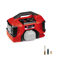 Einhell Cordless Air Compressor 18V Power X-Change High and Low-Pressure Electric Pump for Inflating Car and Bike Tyres, Air-Beds, Balls, Without Bat