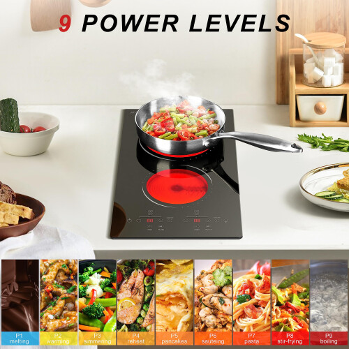 2 Zone Ceramic Hob with Plug, Hobsir Built-in 1