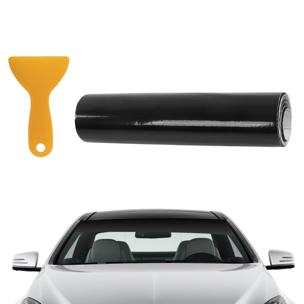 Car Sun Strip,140X20cm Car Sunvisor Film Strip Car Van Windscreen Sun Strip Universal Pvc Windshield Sun Visor Strip With Scraper Protect Shade Black 41139783