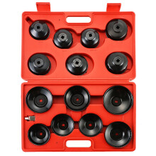 DASBET 15PCS Oil Filter Cap Type Socket Wrench Universal Tool Set