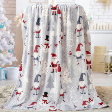 (130x150cm, shape6) Christmas Throw Blanket Cute Santa Claus Flannel Holiday Blankets and Throws