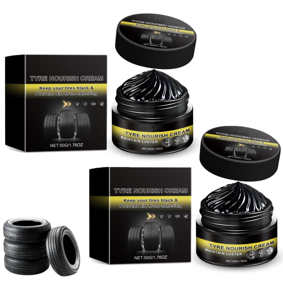 Tyre Nourish Tire Coating Paste, Powerful Wheel Cleaning Refurbish Wax, Car Tires & Plastic Trim Renewal Paste, For Car Trucks Motorcycles Tir Cream