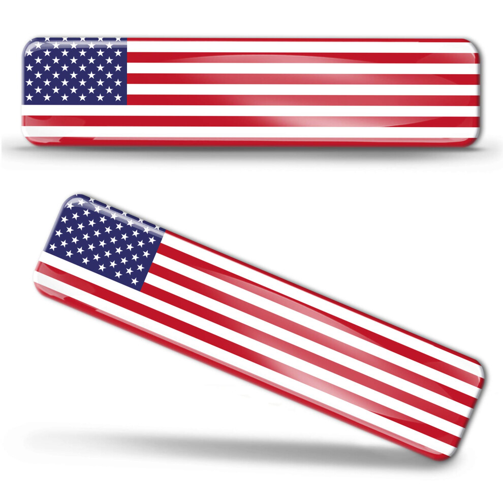 Biomar Labs 2 X 3D Domed Silicone Stickers Decals Usa National American Flag Banner Emblem Car Motorcycle Helmet F 27/2-Ka 73592389