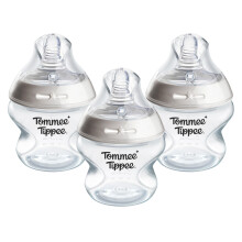 Tommee Tippee Baby Bottles, Natural Start Anti-Colic Baby Bottle with Extra-Slow Flow Breast-Like Teat, 150ml, 0m+, Self-Sterilising, Baby Feeding Es