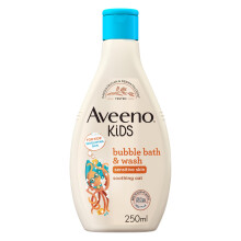 Aveeno Baby KIDS Bubble Bath & Wash 250ml | Enriched with Soothing Oat Extract | Foam Body Wash Developed for Your Little Superhero | Childrens Toile