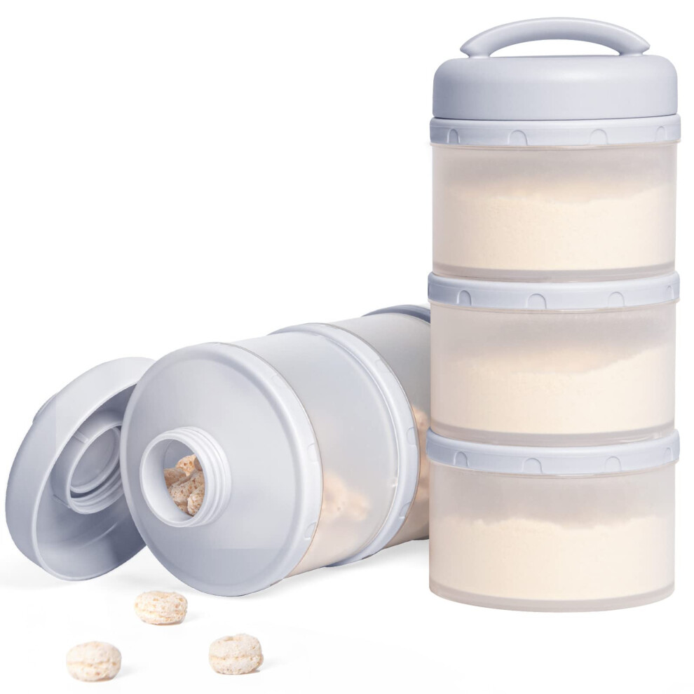 Baby Milk Powder Dispenser Pots Stackable Baby Formula Container, 2 Pack (Grey) Grey Termichy
