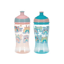 Nuby Super Slurp Water Bottle - No Spill Active Toddler Sippy Cup | 360ml / 12oz |Easy Grip | Dishwasher Safe | Suitable Beaker for 18 Months Plus (A